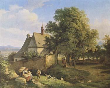 Adrian Ludwig Richter Church at Graupen in Bohemia (mk09) China oil painting art